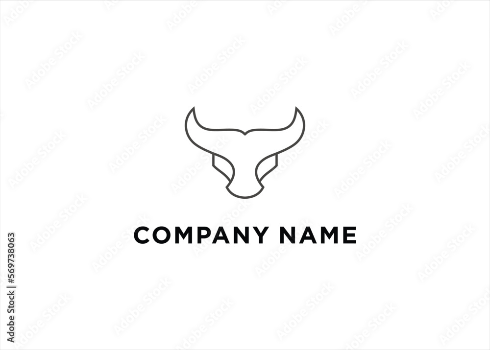 Fototapeta premium bull silhouette simple logo