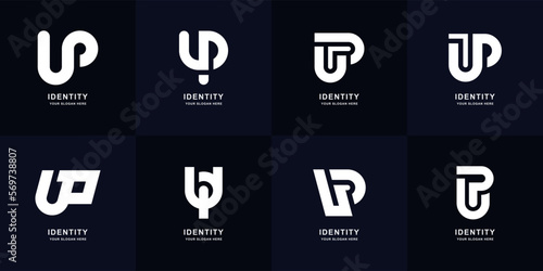 Collection letter UP or PU monogram logo design