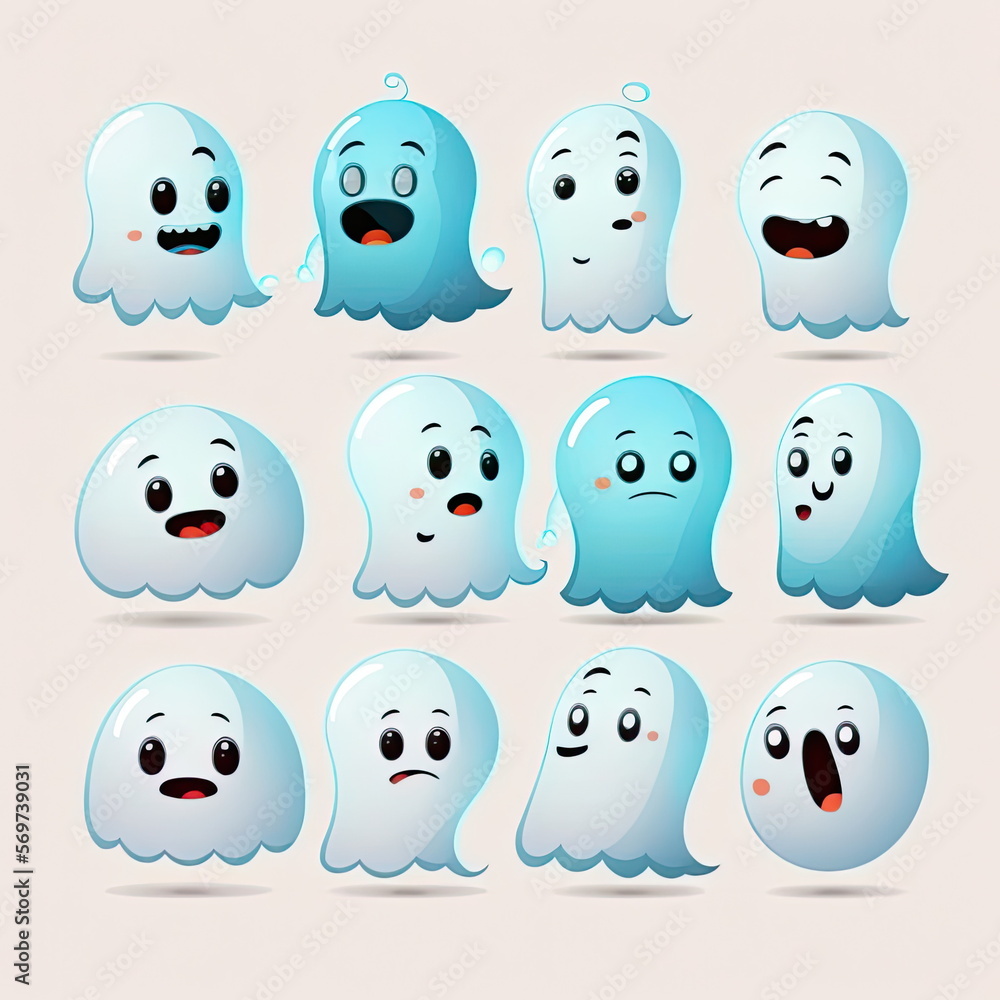 cute cartoon ghosts, scary, Made by AI,Artificial intelligence cute cartoon ghosts, scary, Made by AI,Artificial intelligence