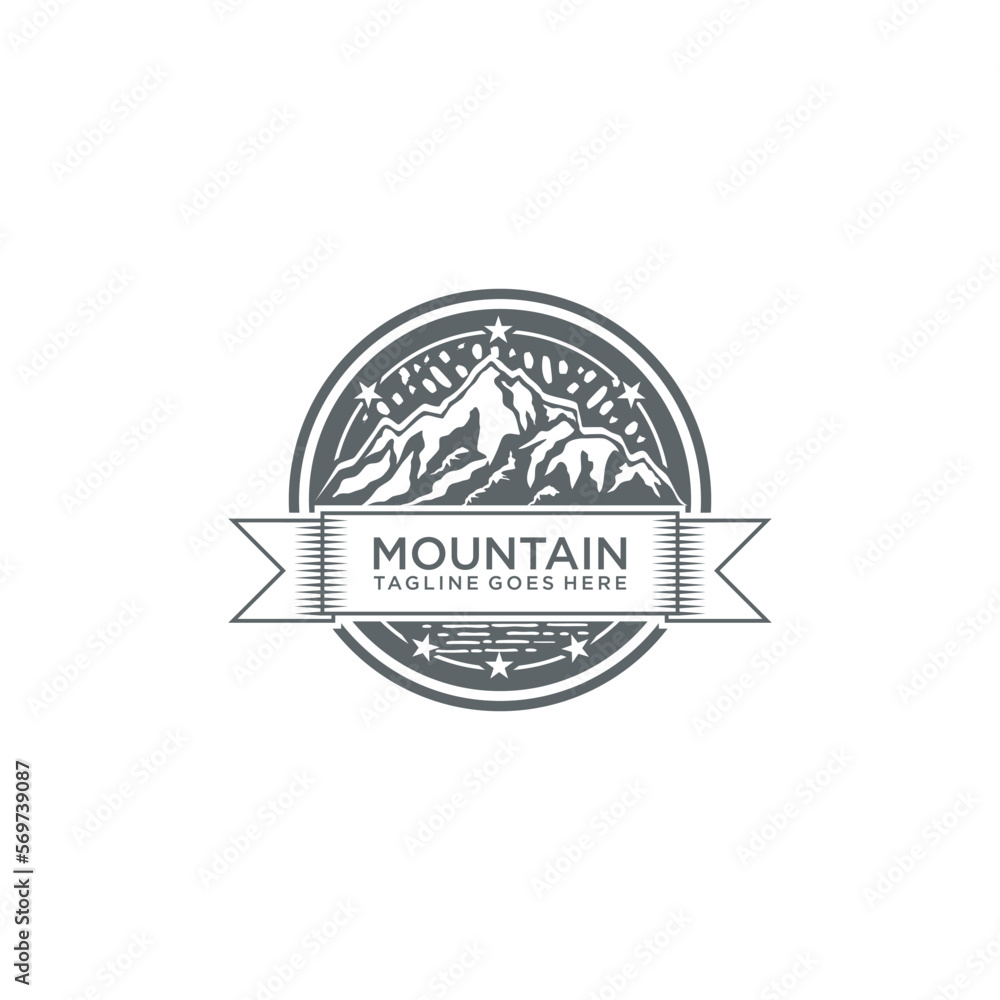 Fototapeta premium mountain logo design, with luxury badge vector eps 10