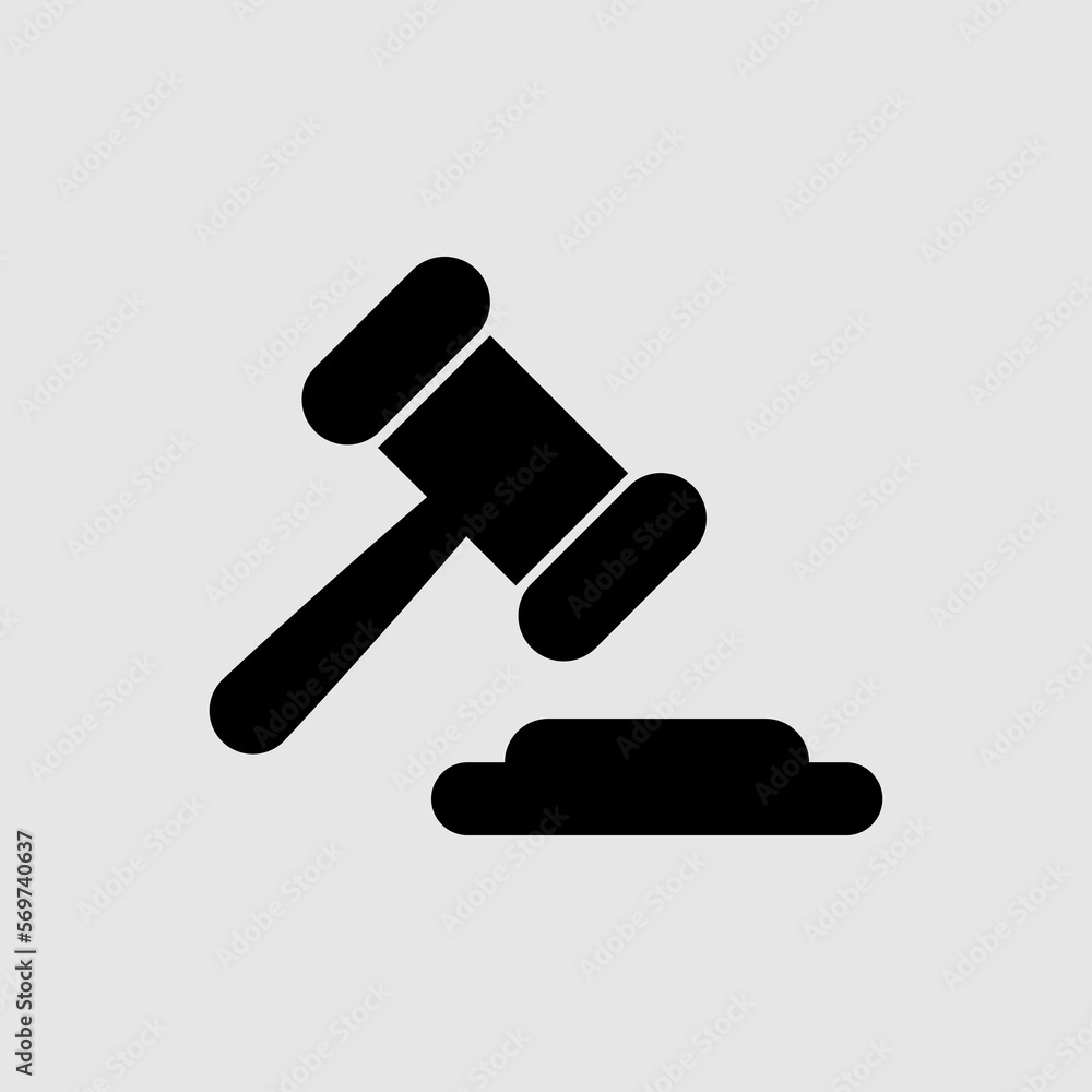 Judge gavel. Black simple vector icon trendy style illustration on white background Judge gavel. Black simple vector icon trendy style illustration on white background