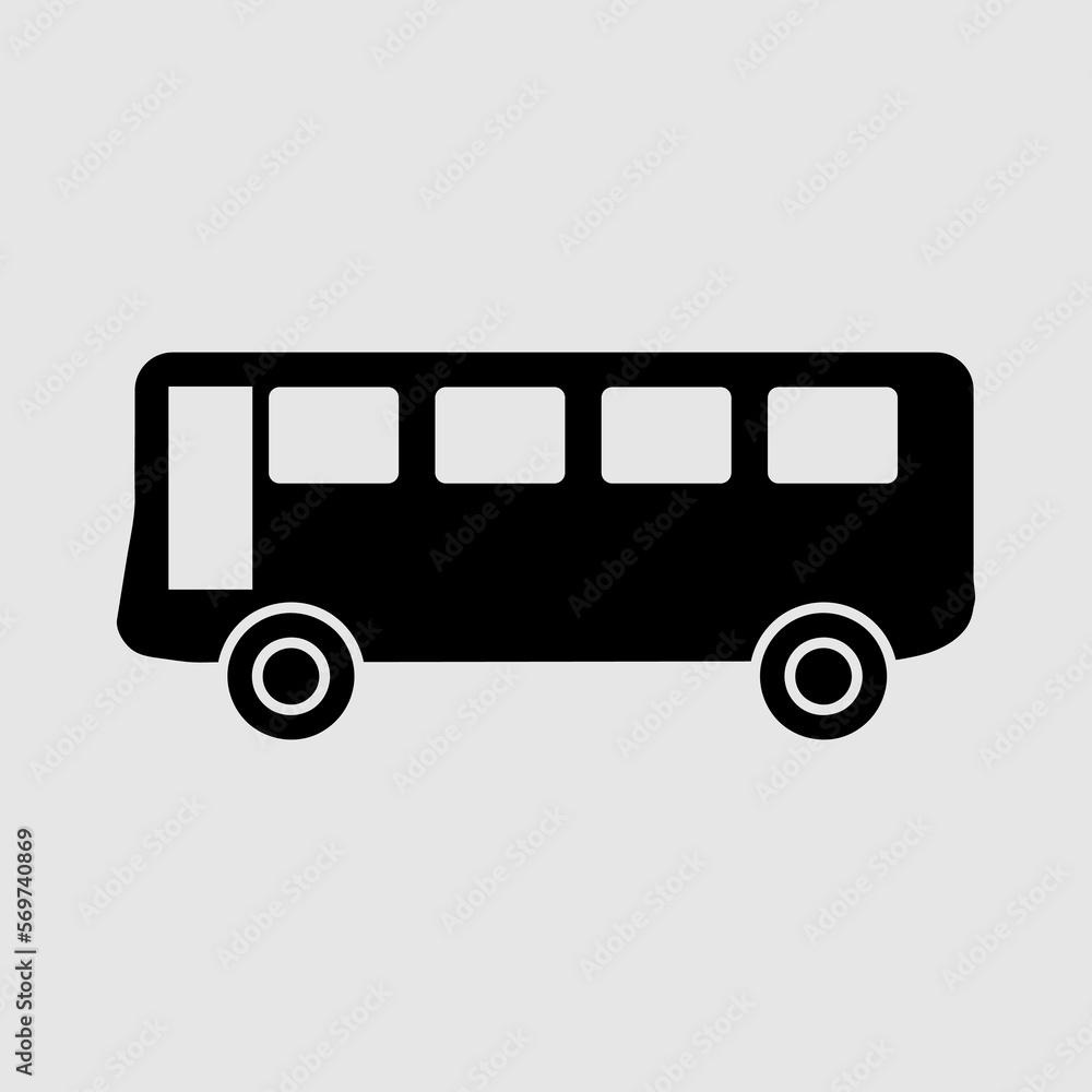  Old Bus Icon Vector. Simple flat symbol. trendy style illustration on white background..eps