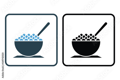 Breakfast icon illustration. cereals icon. Solid icon style. Simple vector design editable