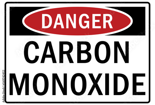 Carbon monoxide sign and labels