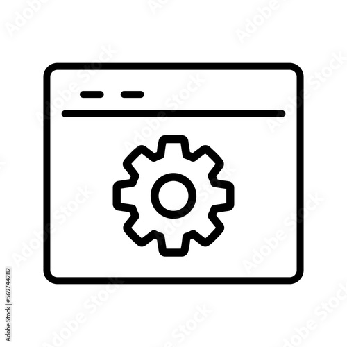 outline SEO setting tool vector icon illustration