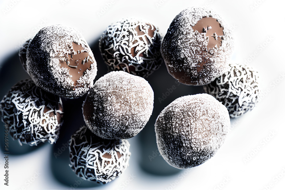 Chocolate truffles - generative AI illustration Chocolate truffles - generative AI illustration
