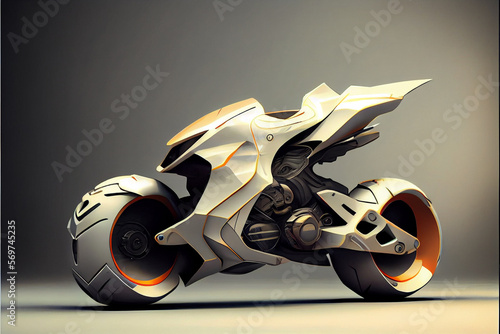 Futuristic and modern sport motorcycle concept. Generative AI illustration