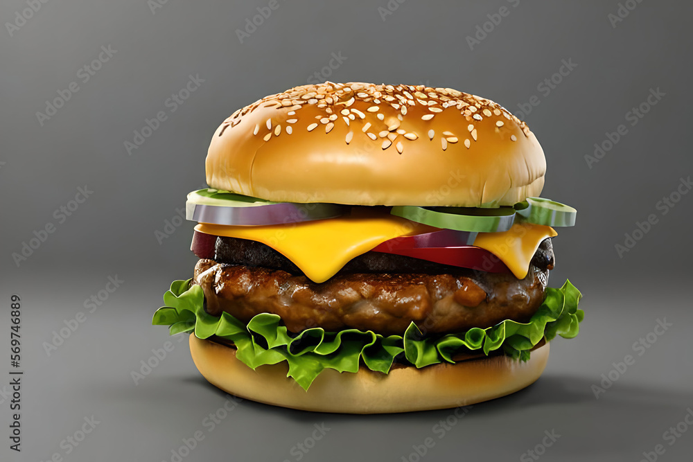 cheeseburger - generative AI illustration cheeseburger - generative AI illustration