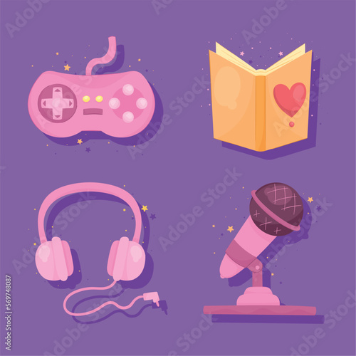 fun hobbies four icons