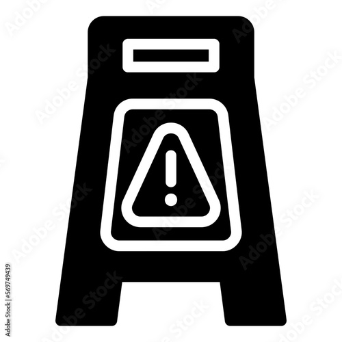 wet floor glyph icon