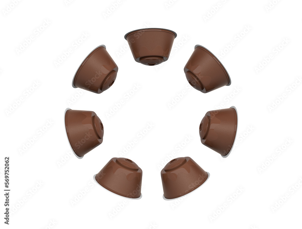 Fototapeta premium Espresso machine coffee capsules. 3D illustration