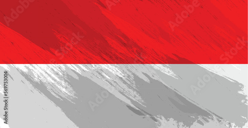 Indonesian flag red and white color with grunge texture