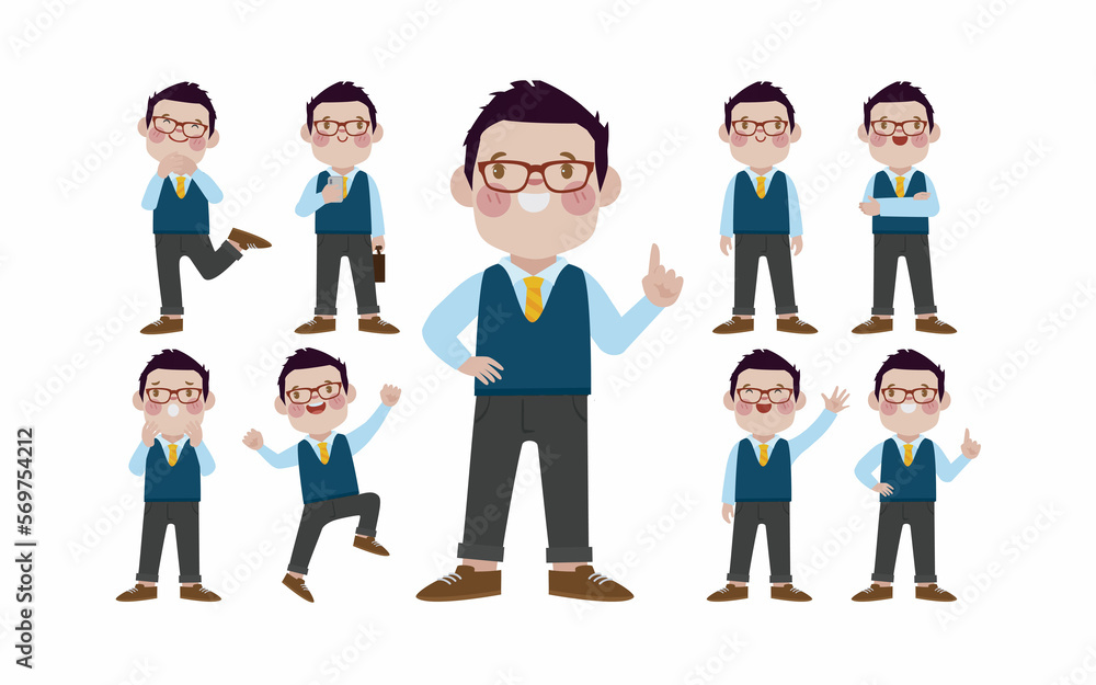 Office worker with different poses Office worker with different poses