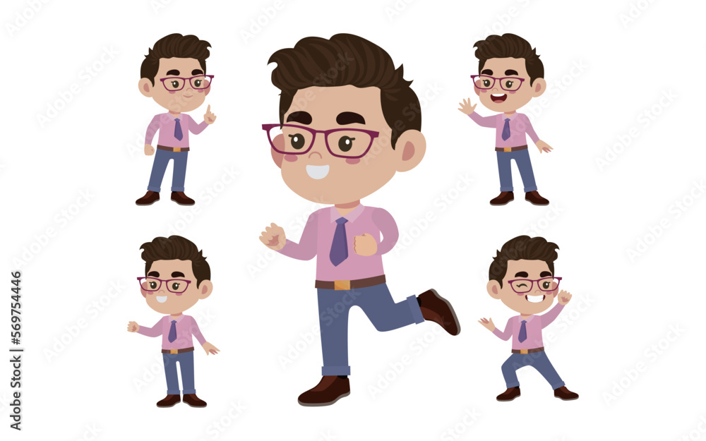 Office worker with different poses Office worker with different poses