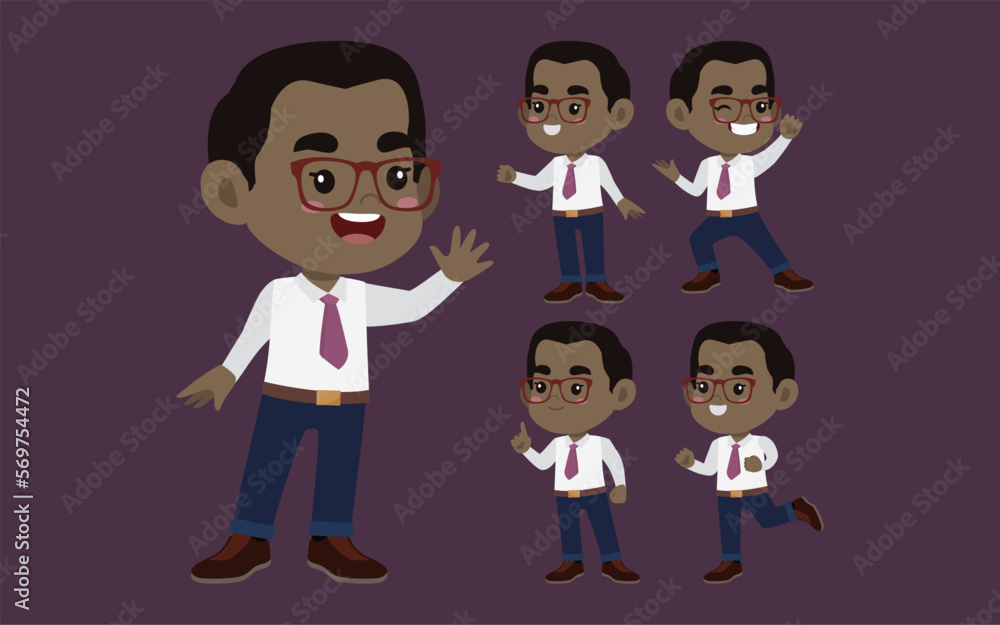 Office worker with different poses