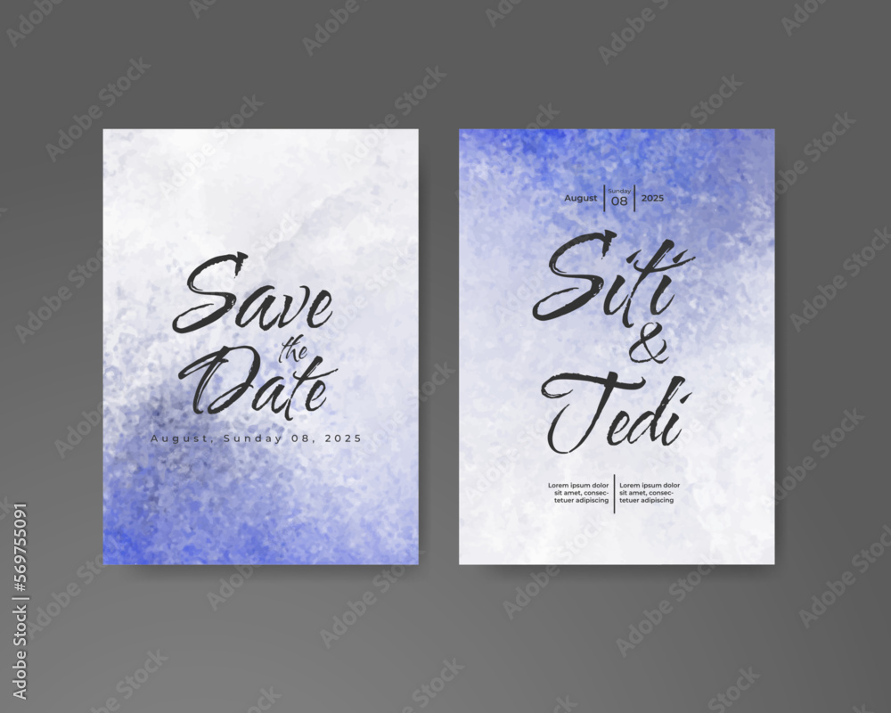 Wedding invitation with abstract watercolor background Wedding invitation with abstract watercolor background
