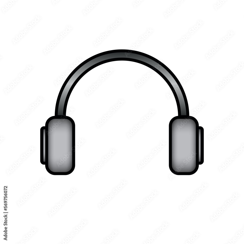 Headphones icon on white. Headphones icon on white.