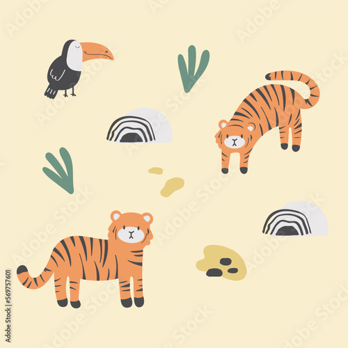 Photography set of cartoon animals