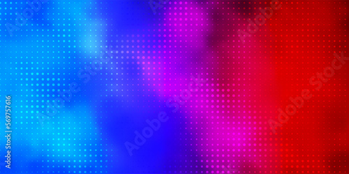 Light Blue  Red vector pattern with circles.