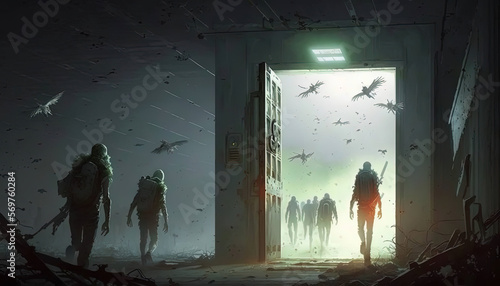 Liminal space zombies-AI Generated © Eric