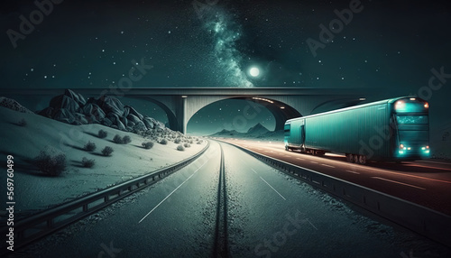 Liminal highway bridges -AI Generated