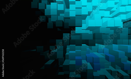 blue cube technology background