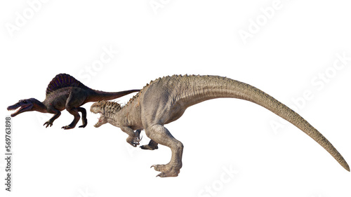 roaring indominus rex dinosaur isolated on blank background PNG  © akiratrang