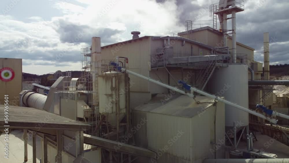 Arial: Gravel extraction. Fly through machinary. Arial: Gravel extraction. Fly through machinary.