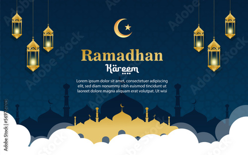 Vector ramadan mubarak banner background