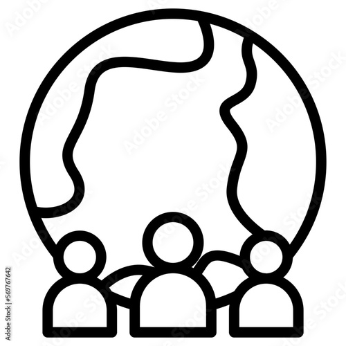 earth with people icon