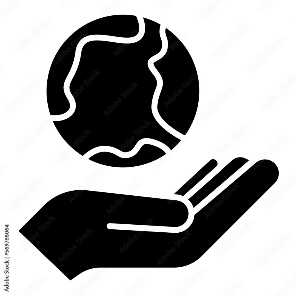 hand earth icon