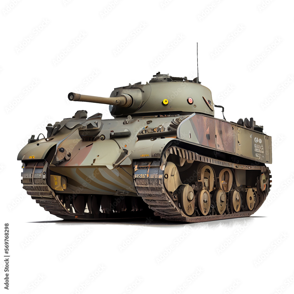 tanks for war On white background AI generator