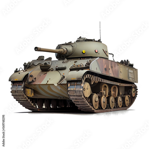tanks for war On white background AI generator
