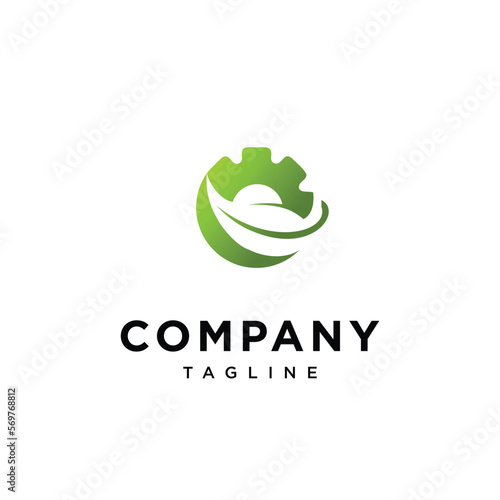 Leaf machine logo vector template.eps