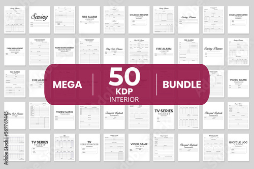 interior Mega Bundle and Blog Post Planner logBook, Childcare Resister Log, Farm management record book, Fire Alarm Log Book, Therapist Logbook, and TV Series Tracker Logbook,  for your KD Business