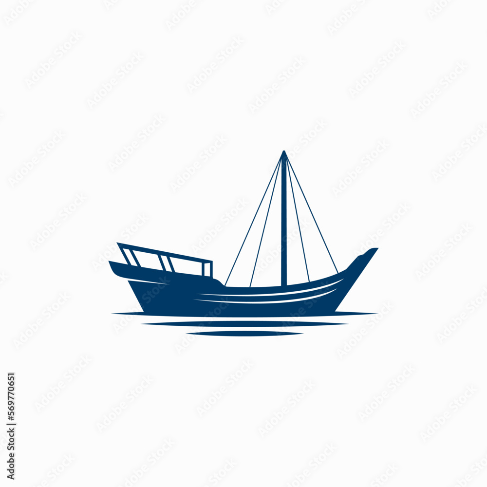 traditional wooden dhow boat icon vector