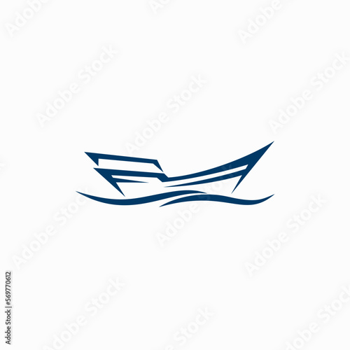 line art dhow logo icon vector