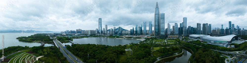 Aerial panorama view of landscape in Shenzhen city,China