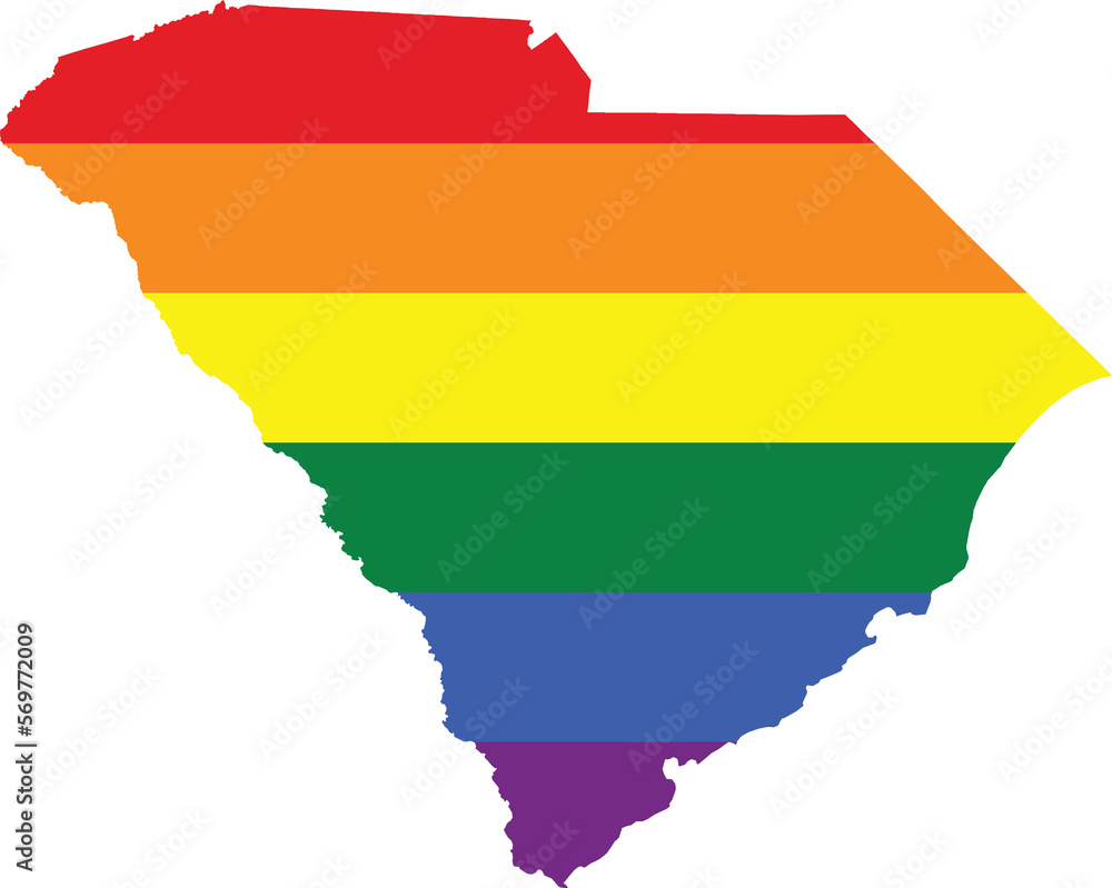 Fototapeta premium south carolina gay pride home vector state map [Converted]