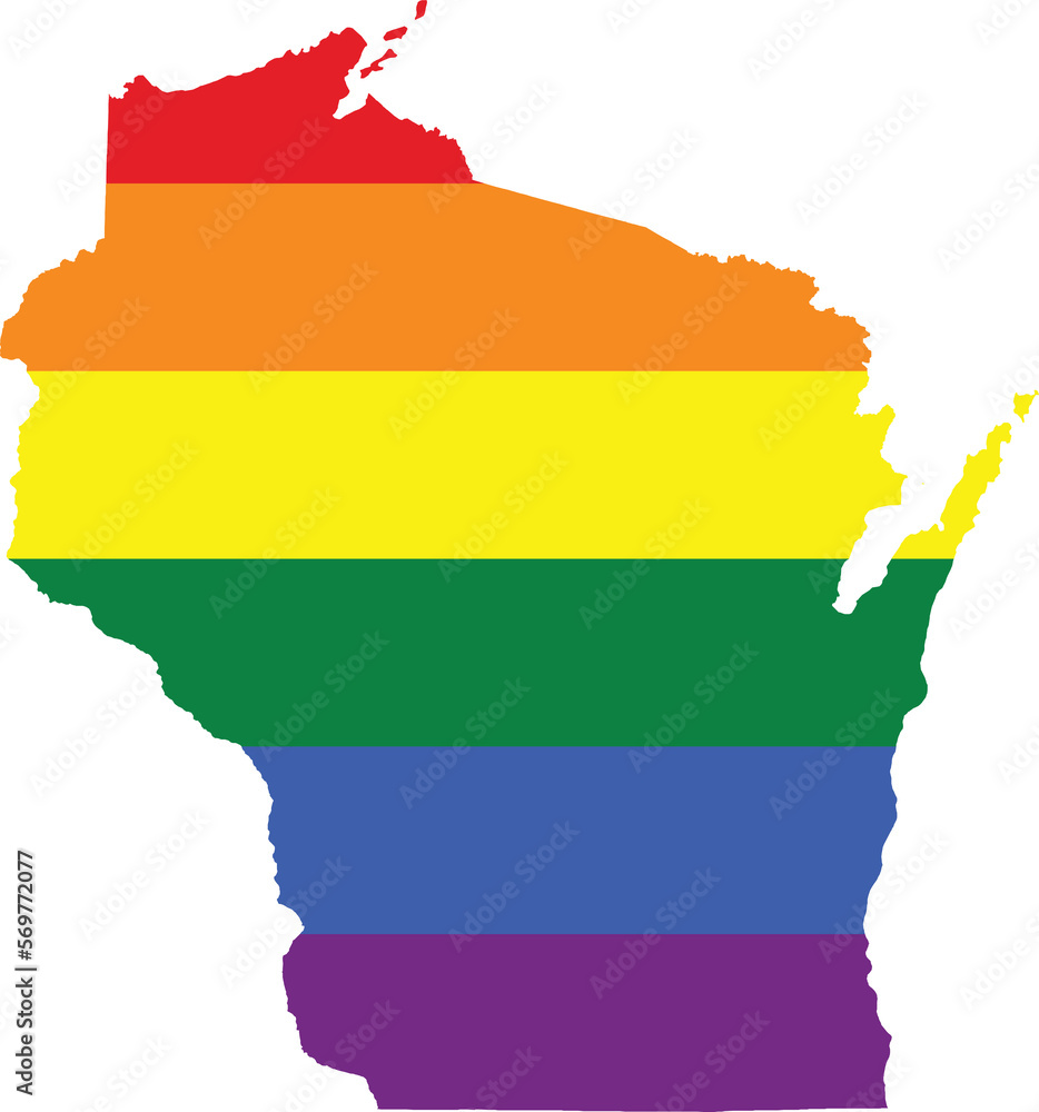 Fototapeta premium wisconsin gay pride home vector state map [Converted]