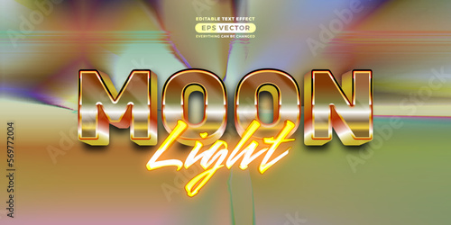 358 Retro text effect moonlight futuristic editable 80s classic style with experimental background, ideal for poster, flyer, social media post with give them the rad 1980s touch