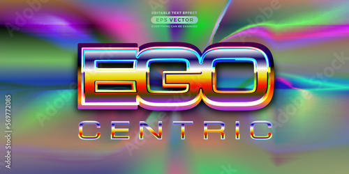 Retro text effect ego centric futuristic editable 80s classic style with experimental background, ideal for poster, flyer, social media post with give them the rad 1980s touch