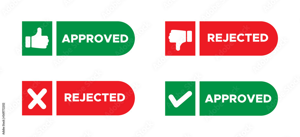Approved and rejected graphic vector collection Approved and rejected graphic vector collection