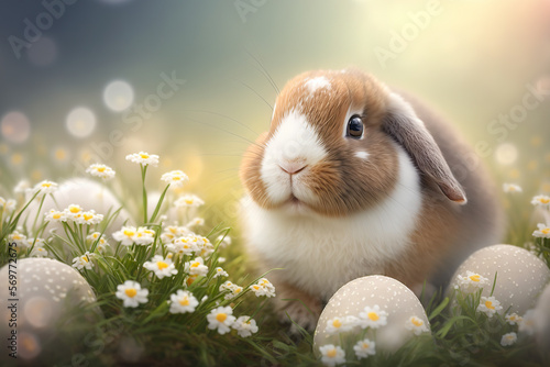 Easter Bunnies, Illustration, Generative AI