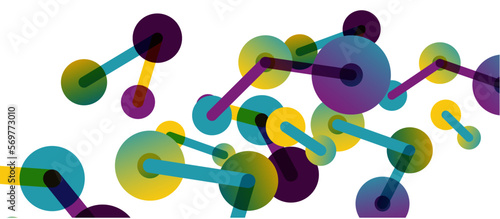 Abstract background. Round dots connected by lines. Trendy techno business template for wallpaper, banner, background or landing