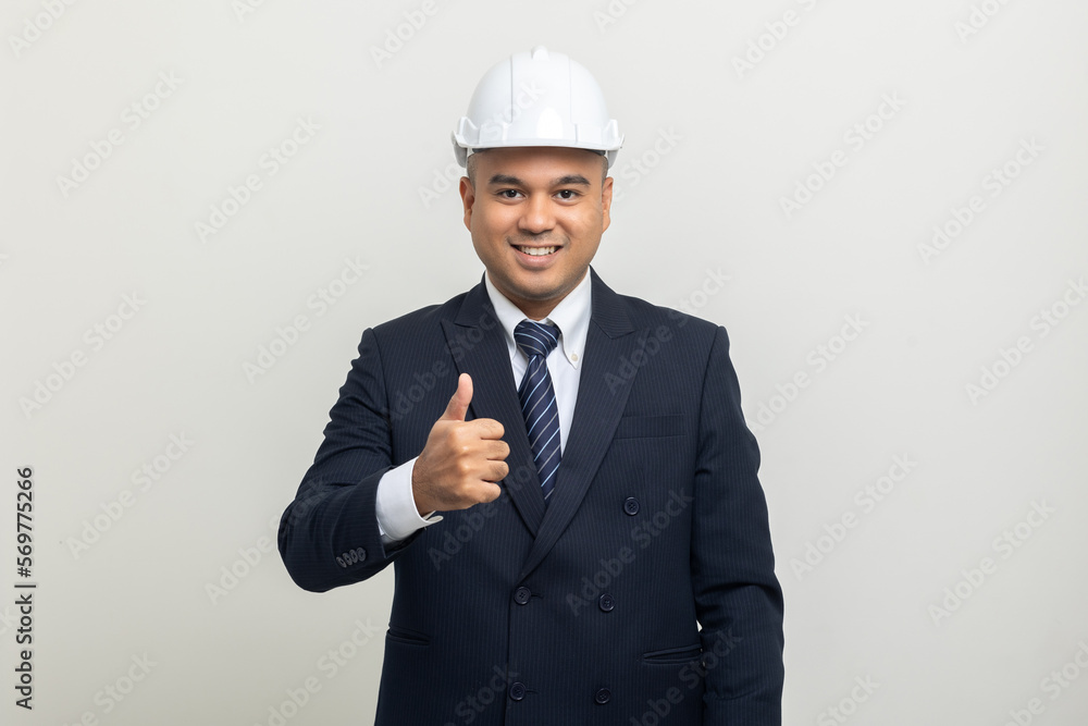Businessman manager owner real estate on isolated white background. Cooperation of architect designer. Engineer with safety helmet checking at working construction site Businessman manager owner real estate on isolated white background. Cooperation of architect designer. Engineer with safety helmet checking at working construction site