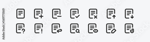 Document file icon set. File edit vectors. symbol document. vector illustration. Symbol for your web site design, logo, app, UI. Vector illustration, EPS