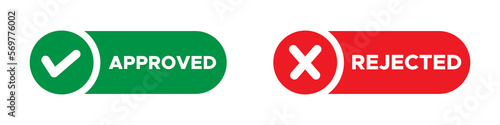 Approved and rejected vector icons set