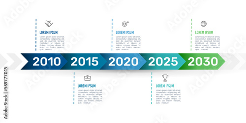 Infographic design template. Infographic Company Milestones Timeline Template. Presentation of business information.