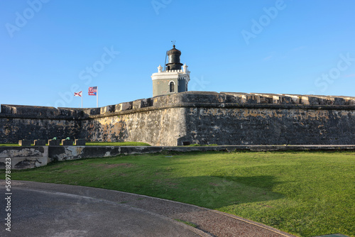 The lighthouse at the Fortress of Castillo San Felipe del Morro in old San Juan, Puerto Rico photo